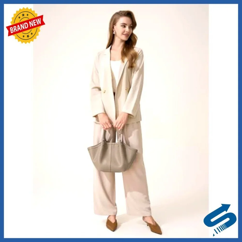 Large Capacity PU Leather Tote Bag with Adjustable Strap for Work & Travel